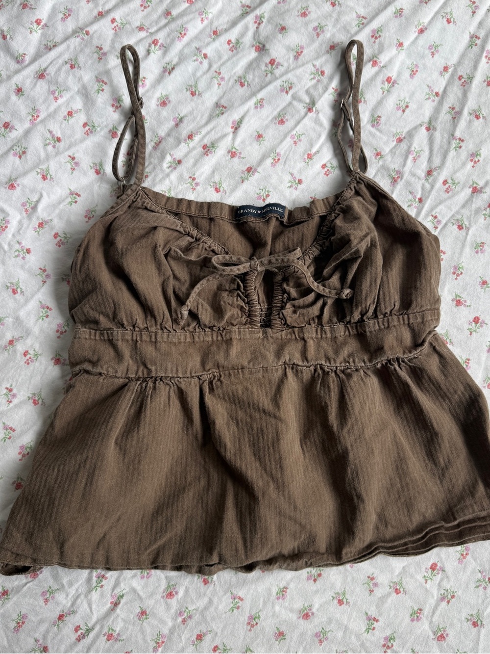 brown babydoll top